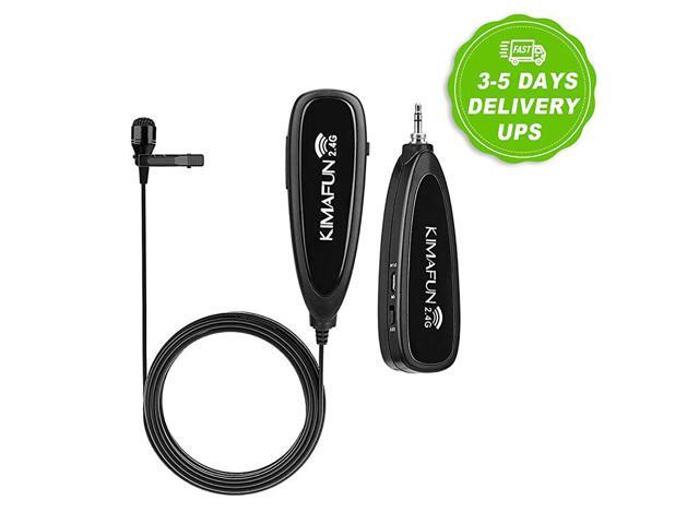 Wireless Microphone System 24G Wireless Lavalier Microphone with Lavalier Lapel MicsWireless Transmitter Receiver for