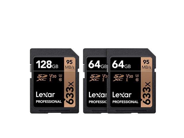 Professional 633X 64GB 2Pack + 128GB SDXC UHSI Cards
