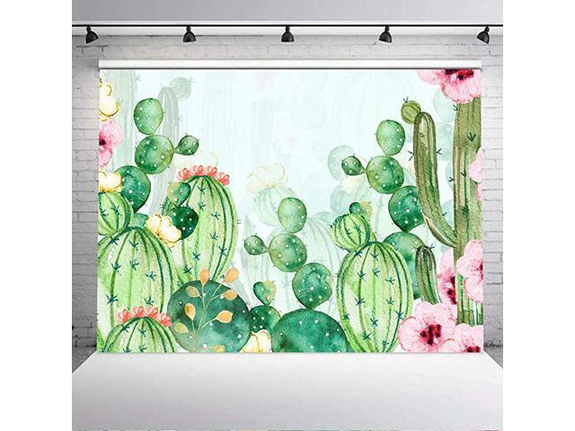 Cactus Floral Fiesta Photo Backdrop Baby Shower Bridal Shower Themed Background for Photography Happy Birthday Mexican Backdrops Photo Studio Props