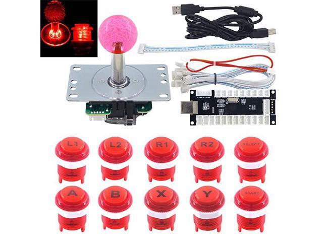 Arcade Game LED DIY Kit Mechanical Keyboard Switch Arcade LED Button LED Joystick Controller Zero Delay USB Encoder for PC MAME Retropie Jamma