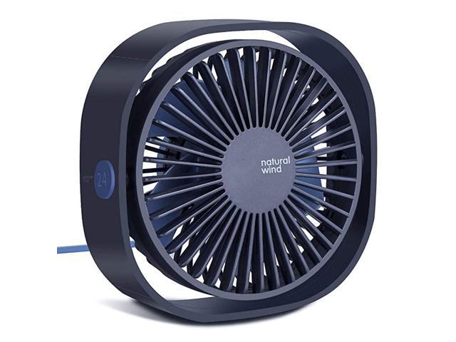 Upgraded Small USB Desk Fan3 Speeds Strong Wind and 360° Rotatable Quiet USB Air Circulator Fan with Antislip Pad Perfect Cooling For