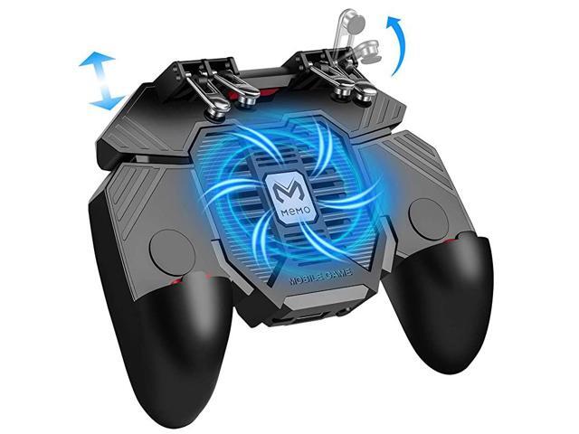 Game Controller w L1R1 L2R2 Triggers 6 Finger PUBGCOD Controller wCooling Fan 1200mAh Power Bank Gaming Grip Joystick Gamepad Shoot Aim Keys for