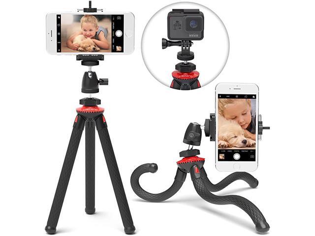 SquidGrip Flexible Cell Phone Tripod and Portable Action Camera Holder Compatible with iPhone GoPro Android Samsung Google Pixel and All Mobile Phones