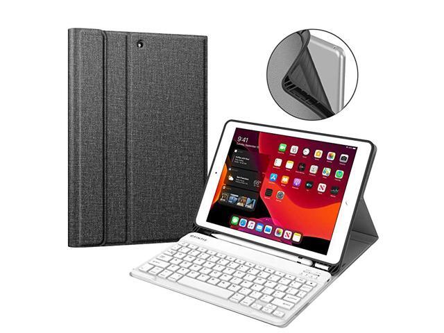 Keyboard Case for New iPad 8th Gen 2020 7th Generation 2019 102 Inch Soft TPU Back Stand Cover with Pencil Holder Magnetically Detachable Wireless