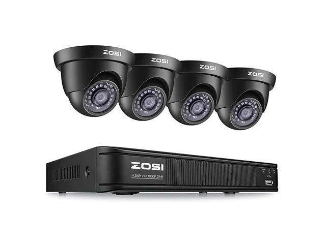 H265+ Full 1080p Home Security Camera System5MP Lite CCTV DVR Recorder 4 Channel and 4 x 2MP 1080P Weatherproof Surveillance Dome Camera Outdoor