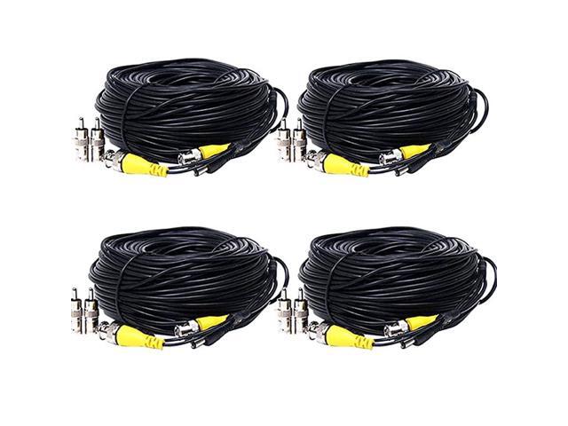 4 Pack 150 feet Security Camera BNC Video Power Cable PreMade AllinOne BNC RCA DVR CCTV Surveillance System Extension Wire Cord