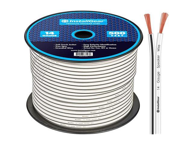 14 Gauge AWG 500ft Speaker Wire Cable White