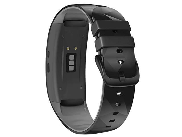 Compatible with Samsung Gear Fit2 Pro Bands Replacement Silicone Band for Samsung Gear Fit2 Gear Fit 2 Pro Smartwatch BlackGrey Large