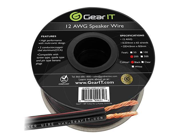 12AWG Speaker Wire Pro Series 12 Gauge Speaker Wire Cable 200 Feet 6096 Meters Great Use for Home Theater Speakers and Car Speakers Black