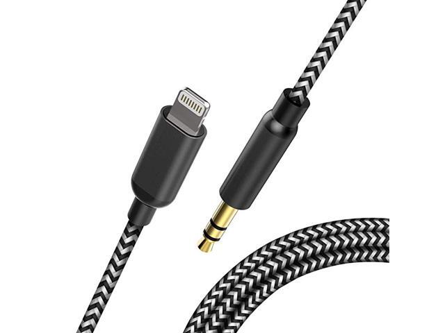 Newest Car Aux Cable for iPhone 11 ProMaxSE 10 XSXRX 87 Plus 8 pin 35mm Audio Cable 18 Aux Auxiliary Cord for Car Stereo Headphone Speaker Black