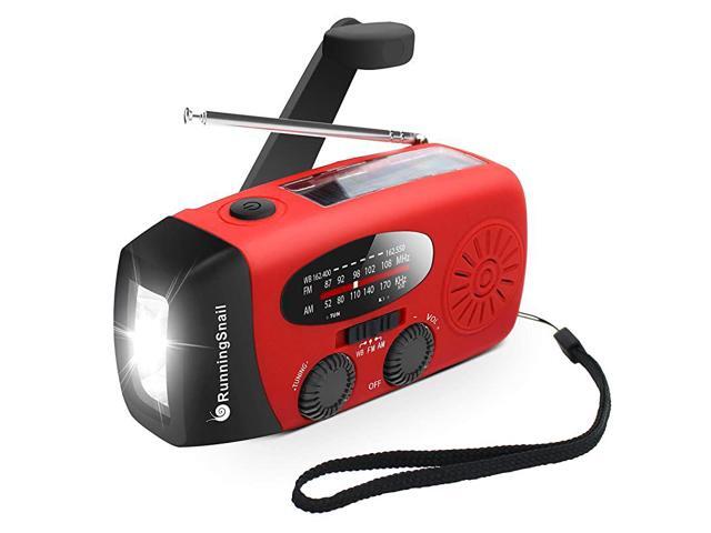 Upgraded Version Emergency Hand Crank Self Powered AMFM NOAA Solar Weather Radio with LED Flashlight 1000mAh Power Bank for iPhoneSmart Phone