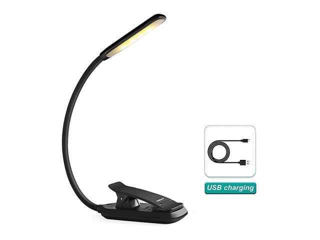 Rechargeable Mini Clipon Book Light 9 LED USB Reading Lamp3 Color Temp3000K~6000K with StepLess Dimming and Touch Switch360 Flexible Soft Lamp
