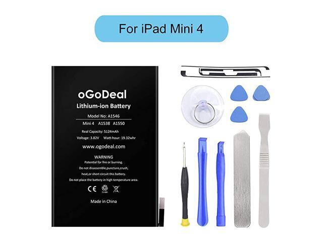 A1546 Battery Replacement Kit Compatible with Apple iPad Mini 4 A1538 A1550 5124mAh with Repair Tools and Screen Adhesive
