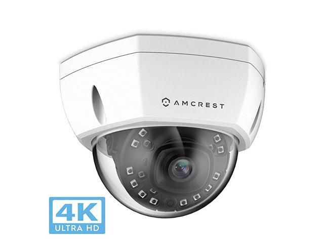 UltraHD 4K 8MP Outdoor Security POE IP Camera 3840x2160 98ft NightVision 28mm Lens IP67 Weatherproof IK10 Vandal Resistant Dome MicroSD Recording