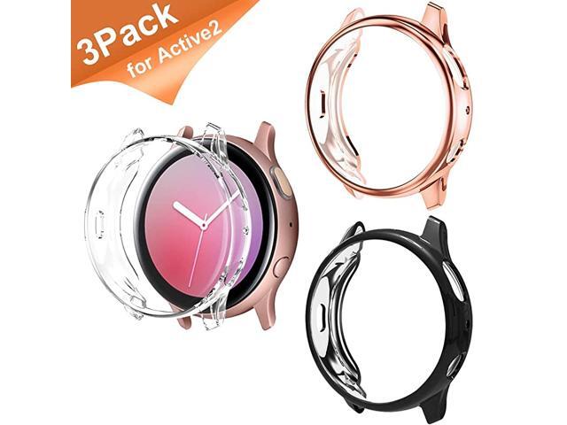Compatible for Samsung Active 2 Watch Band 44mm 3 Pack Screen Protector for Galaxy Active 2 Watch Accessories TPU for Galaxy Watch Active 2 44mm