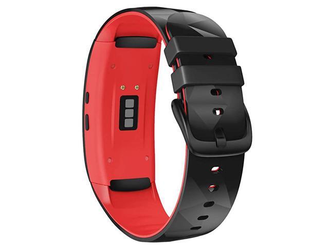 Compatible with Samsung Gear Fit2 Pro Bands Replacement Silicone Band for Samsung Gear Fit2 Gear Fit 2 Pro SmartwatchBlackRed Large