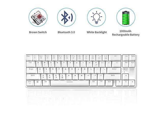 K680T 60 WirelessWired Mechanical Keyboard Compact 68 Keys 1000mAh Rechargeable GamingOffice Keyboard MultiDevice for iOS Android Windows and Mac