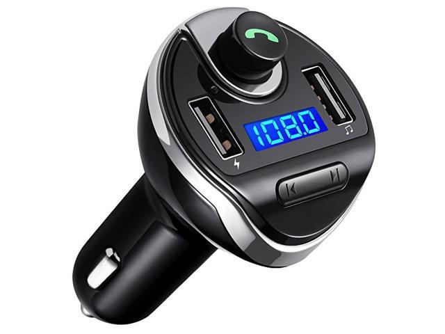 Upgraded Version Bluetooth FM Transmitter for Car Wireless FM Radio Transmitter Adapter Car Kit Dual USB Charging Ports Hands Free Calling U Disk