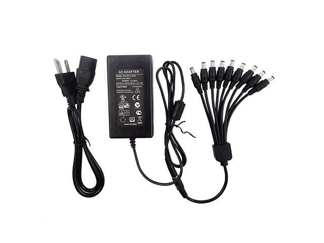 Security Camera Power Adapter with 9Way Power Splitter 12V 5A 100V240V Power Supply
