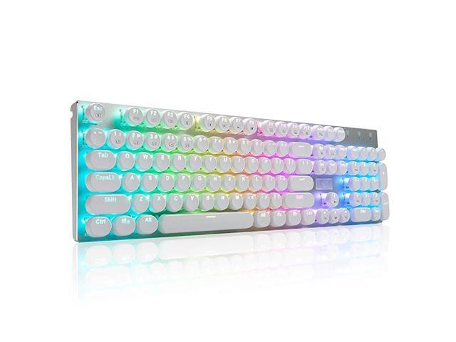 Z88 Retro Mechanical Gaming Keyboard Programmable RGB Backlit Blue Switch Tactile Clicky Typewriter Style Water Resistant 104 Keys AntiGhosting for