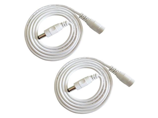 2pcs 2m656Feet DC Extension Cable 12V DC Power Adapter Plug Extension Cord 55mm x 21mm Male to Female Extension Wire for DC 12V Power Adapter CCTV