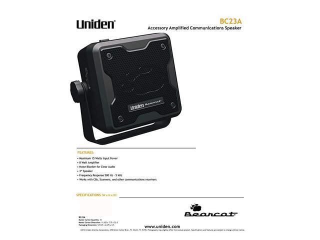 BC23A Bearcat 15Watt Amplified External Communications Speaker Durable Rugged Design Perfect for Amplifying Scanners CB Radios and Other