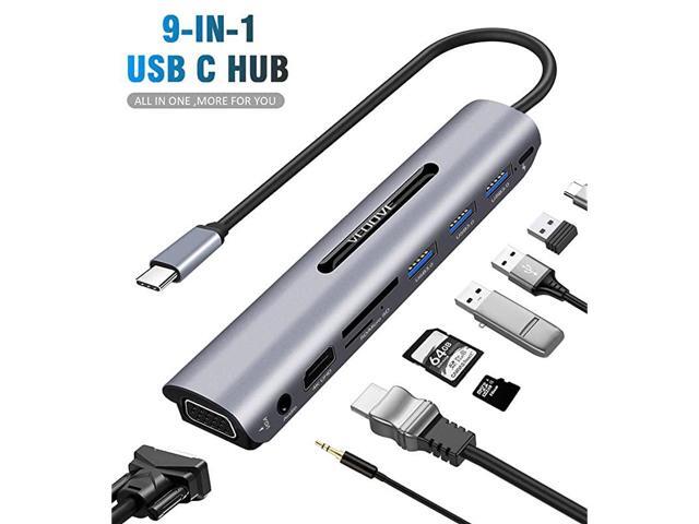 C Hub HDMI VGA AdapterUpgraded VEOOVE 9 Port Type C to HDMI 4K for Samsung Dex Station for Galaxy S10S9S8 Note 98 Compatible with MacBook Pro 2018
