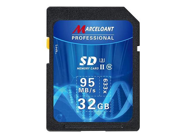 32GB Memory Card Professional 633 x Class 10 UHSII U3 Card for Computer Cameras and Camcorders Memory Card Speed Up to 95MBs BlueBlack 32GB