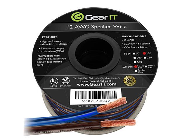 Pro Series 12AWG Speaker Wire 12 Gauge Speaker Wire Cable 100 Feet 30 Meters Great Use for Home Theater Speakers and Car Speakers Transparent
