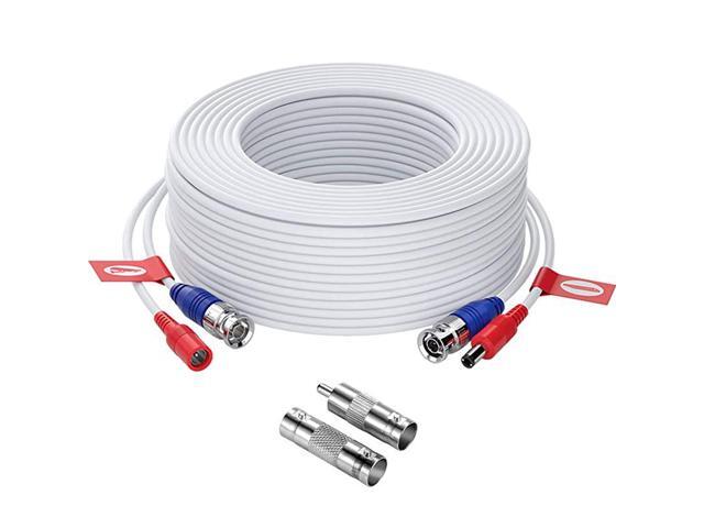 1 Pack 100ft 30 Meters 2in1 Video Power Cable BNC Extension Surveillance Camera Cables for Video Security Systems Included 1X BNC Connectors and 1X