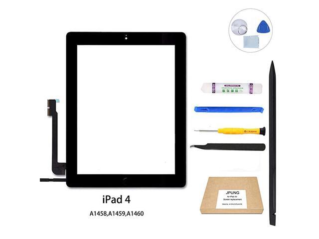 Touch Screen Replacement for iPad 4 4th Gen Digitizer only for 4th Generation A1458 A1459 A1460 with Home Button Full Repair Kit Camera Holder