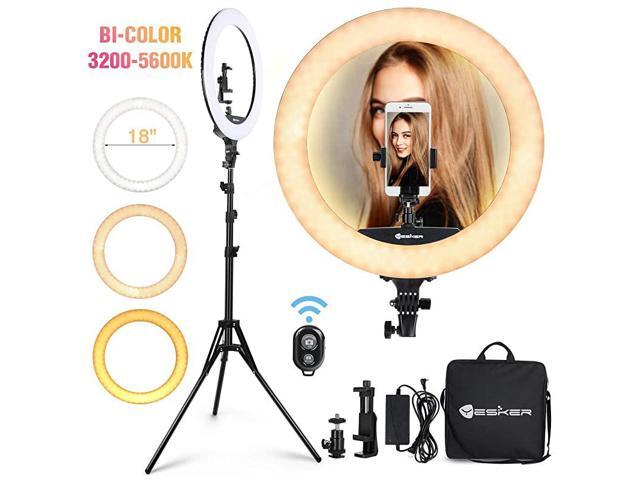 Light 18 Inch 65W LED light Kit with Tripod Stand with Phone Holder Adjustable Color Temperature Circle MUA Lighting for iPhone Camera for for Vlog