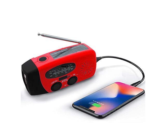 Emergency Solar Weather Radio Hurricane Supplies Earthquake Kit Hand Crank Self Powered AMFMWB NOAA Wind up Survival Radios LED Flashlight 1000mAh