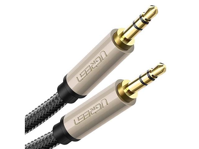 35mm Male to Male Auxiliary Aux Stereo Professional HiFi Cable with SilverPlating Copper Core Gold Plated Nylon Braid TangleFree for Audiophile