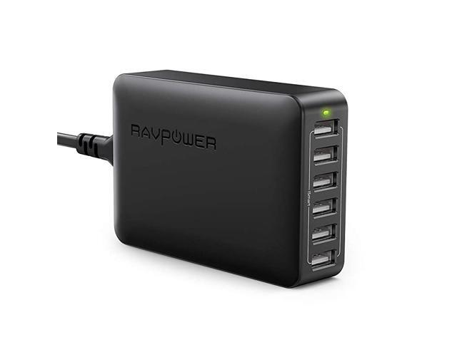 USB Charger 60W 12A 6Port Desktop USB Charging Station with iSmart Multiple Port Compatible iPhone 11 Pro Max XS Max XR X 8 Plus iPad Pro Air Mini