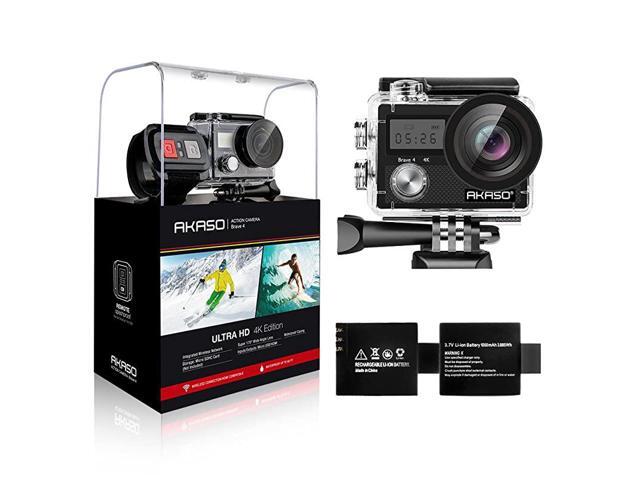 Brave 4 4K 20MP WiFi Action Camera Ultra HD with EIS 30m Underwater Waterproof Camera Remote Control 5X Zoom Underwater Camcorder with 2 Batteries