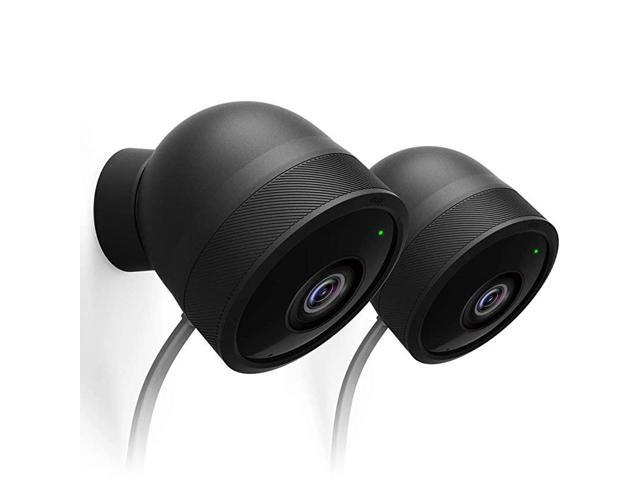 Google Nest Cam Outdoor Cover Black 2Pcs x 2Set Lite Package All Weather Protective Cover Protection Blending in Easy Installation