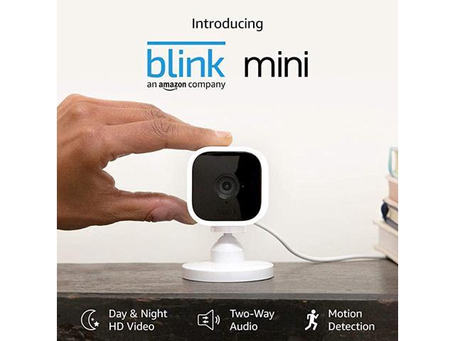 Mini Compact indoor plugin smart security camera 1080 HD video night vision motion detection twoway audio Works with Alexa 2 cameras