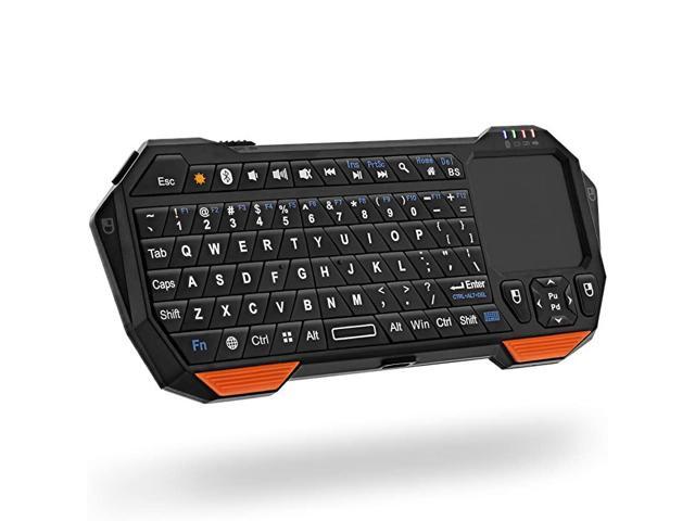 Mini Bluetooth Keyboard QWERTY Keypad Wireless Portable Lightweight with builtin Touchpad works with Apple TV PS4 Smartphones and more