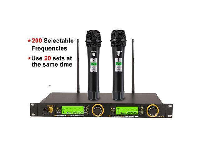 UK2000 UHF 2 Channel Wireless Microphone System with Two Handheld Microphone with FCC Certification Perfect for PartyWeddingChurchConferenceSpeech