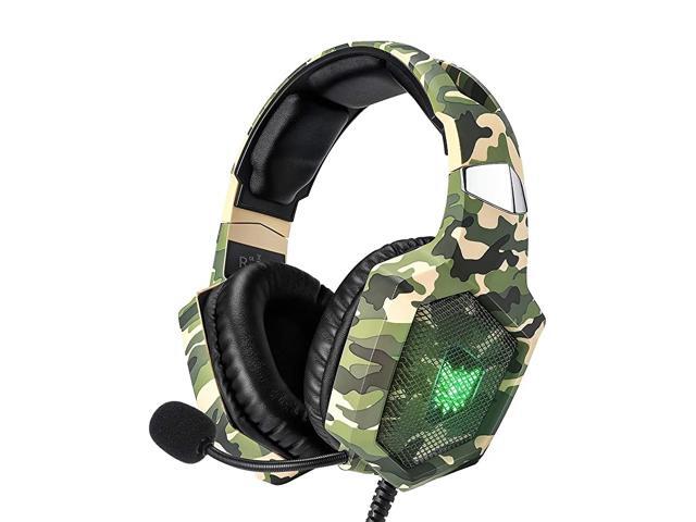 Gaming Headset for PS4 Xbox One PC Headset wSurround Sound Noise Canceling Over Ear Headphones with Mic LED Light Compatible with PS5 PS4 Xbox One