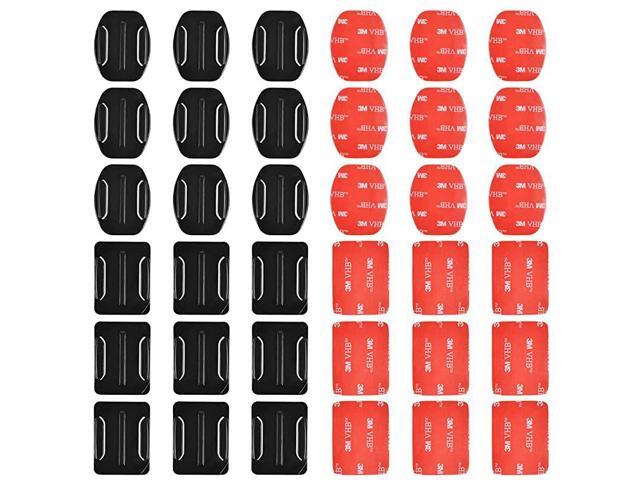 I 18Pcs Adhesive Mounts for GoPro Cameras 9Pcs Curved Mounts and 9Pcs Flat Mounts with 3M Sticky Pads Tape Mount to Your HelmetBikeBoardCar
