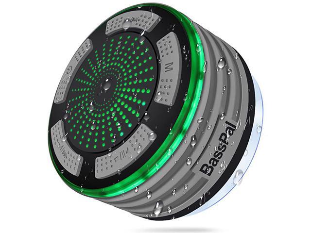 Shower Radios IPX7 Waterproof Portable Wireless Bluetooth Speaker with LED Mood Lights Super Bass HD Sound Shower Pool Beach KitchenOutdoor