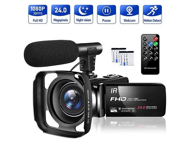 Camera 1080P Camcorder Full HD 30FPS 24MP Vlogging Camera for YouTube IR Night Vision 16X Digital Zoom Time Lapse Webcam YouTube Camera with