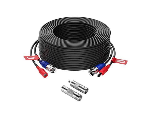 1 Pack 100ft 30 Meters 2in1 Video Power Cable BNC Extension Surveillance Camera Cables for Video Security Systems Included 1X BNC Connectors and 1X
