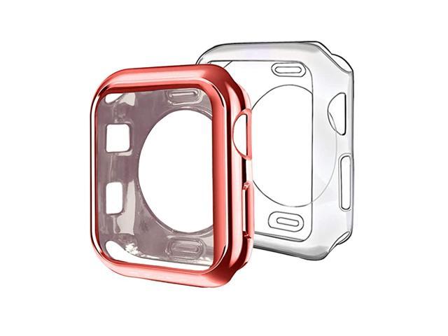 Compatible with Apple Watch Case 38mm2 Pack Soft TPU UltraSlim Lightweight Bumper Scratch Resistant Protective Case Cover Compatible with Apple