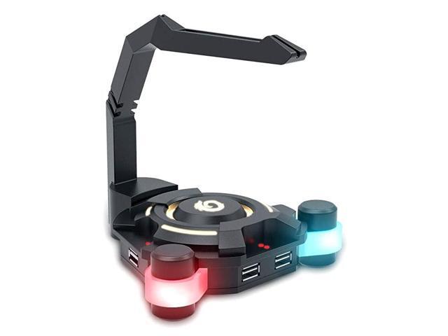 Gaming Mouse Bungee Cable Holder with 4 Port USB Hub 7 LED Backlit RGB Cable Management Increased Accuracy for Esports FPS
