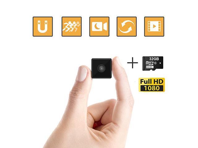 Spy Camera Wireless HiddenWebcam for Computer Laptop 1080P Full HD Cop Spy Cam Body Camera Security Nanny Cam HomeCarOffice Indoor Outdoor 32GB