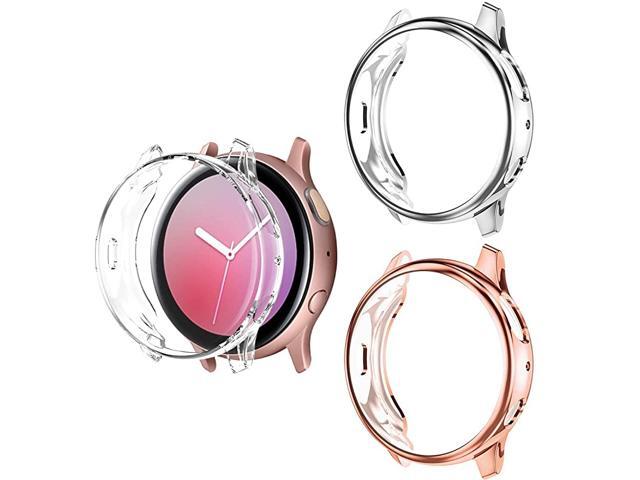 Case Compatible for Samsung active 2 watch band Galaxy active 2 40mm Screen protector 3 Pack Cover for galaxy watch active 2 bands Samsung galaxy