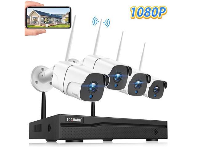 Wireless Security Camera System 8CH 1080P NVR 4Pcs 1080P OutdoorIndoor WiFi Surveillance Cameras with Motion DetectionEmail AlertNight VisionRemote